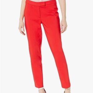 Anne Klein Red Straight Leg Pants